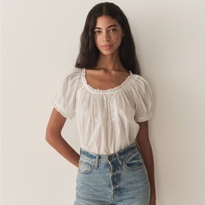 Doen White Frederica Blouse Size Medium